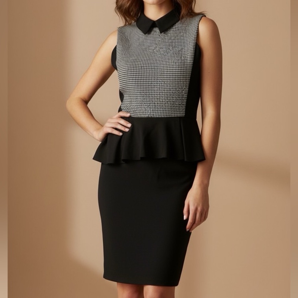 Eve Gravel  Peplum Sheath Dress